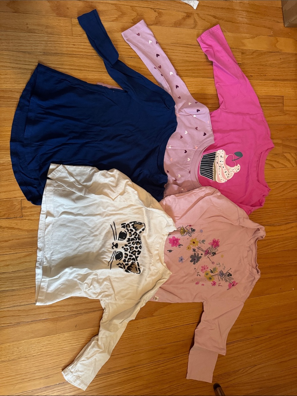 GAP Girls Long Sleeve Tee Set - Navy, Hot Pink, Light Pink, Pale Pink & White